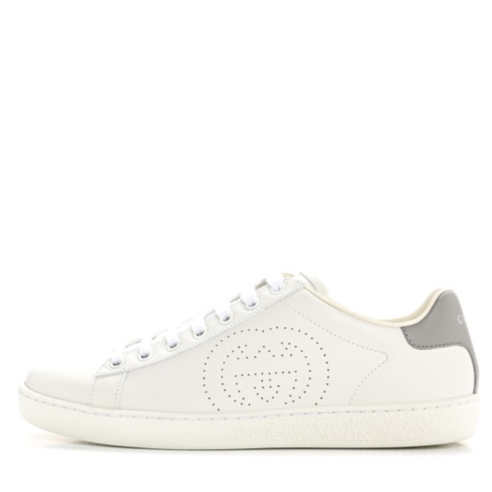 Gucci Women- White and Gray Interlocking G’s sneakers